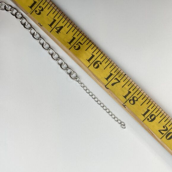 Silver Tone White Glass Rhinestone Halo Pendant Bib Statement Boho Necklace - Picture 7 of 7